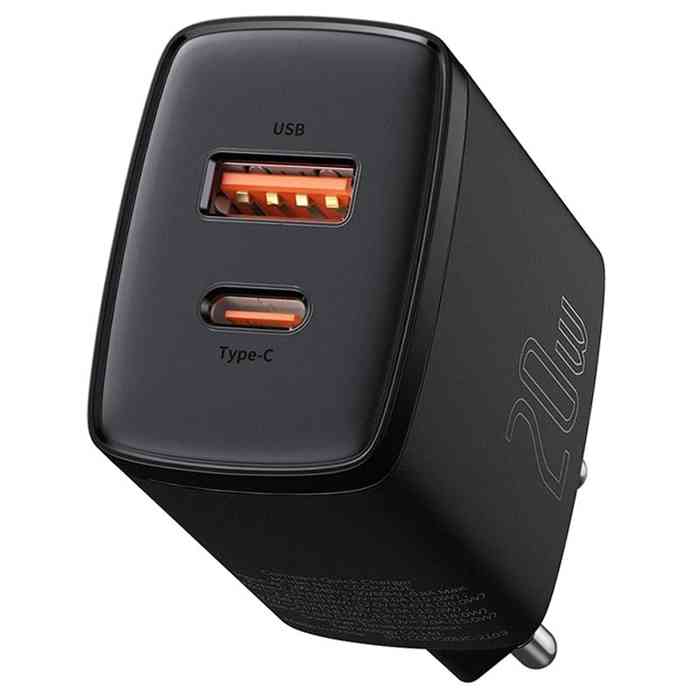 BASEUS U+C20W CN COMPACT QUICK CHARGER BLACK & White